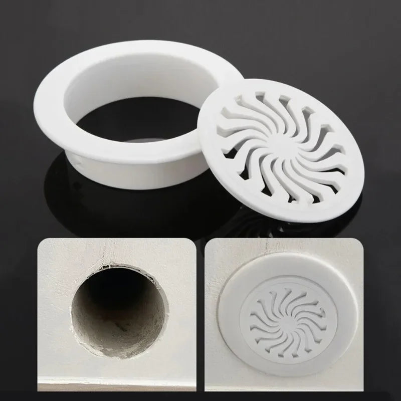 1pc Plastic Cover For Air Conditioning Holes Openings With Shutters Ventilation Grille Wall Hole Decoration 40-100mm Oasis Select
