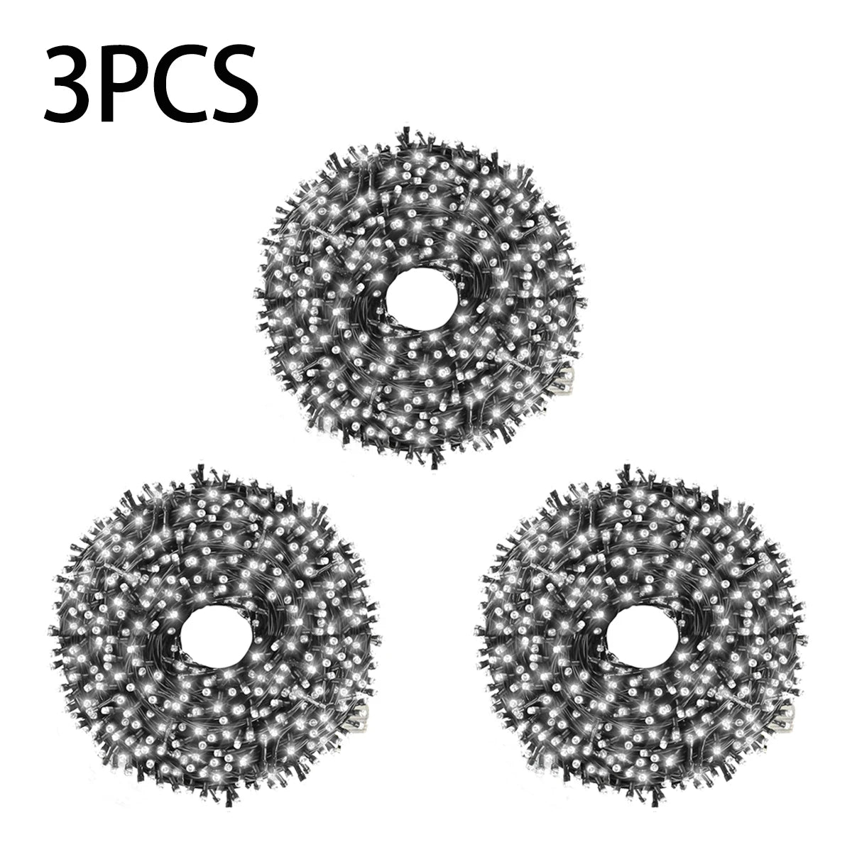 1/2/3Pcs LED String Light 10M/20M/30M Christmas Tree Fairy Outdoor Festoon 220V EU Plug/110V US Plug,Party Decor Lamp CW/WW/RGB Oasis Select 3PCS White EU Plug 10M
