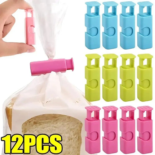 12-Pack Reusable Bread & Snack Bag Clips – Fresh Food Seal Bag Clips Oasis Select