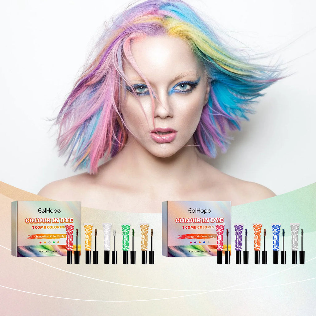 HOEGOA Temporary Hair Dye Set – 5 Vibrant Colors, Plant-Based Temporary Hair Dye Oasis Select