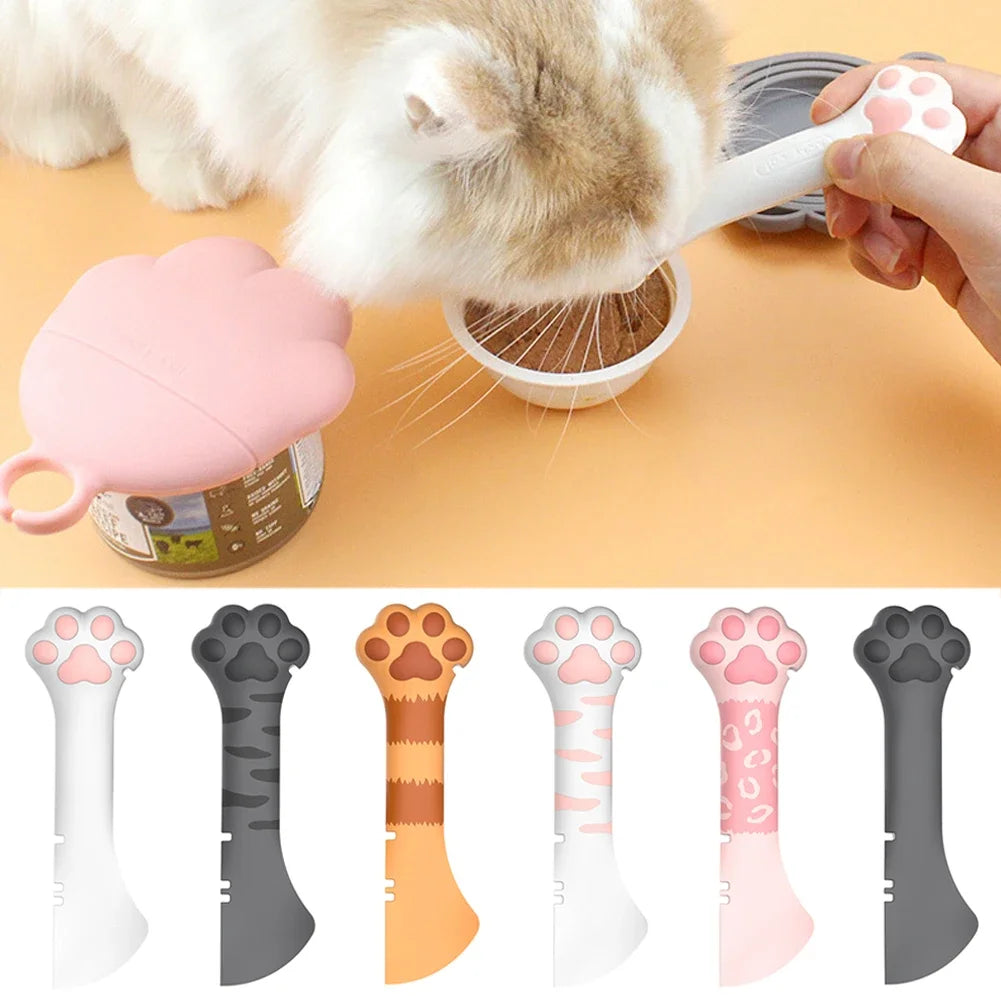 Multifunction Pet Canned Spoon Jar Opener Puppy Feeding Mixing Wet Dry Scoop Cat Dog Accessories Feeder Shovel Pets Tableware Oasis Select