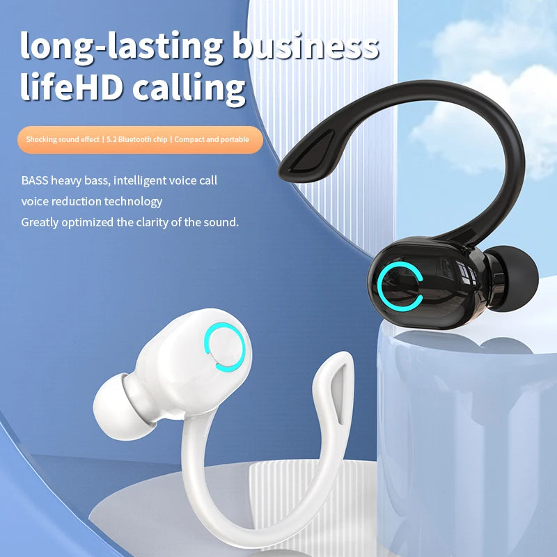 Wireless Bluetooth Earphones HIFI Bass With HD MIC Ear-Hook Earbuds Noise Cancelling Life Waterproof Game Sports Music Headsets Oasis Select