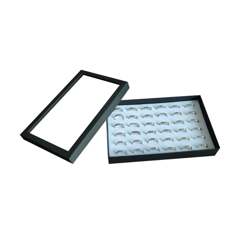 Luxury Earrings Jewelry Display Holder Organizer Practical Show Case Transparent Window PVC 36 Slots Ring Box Tray Storage Case Oasis Select