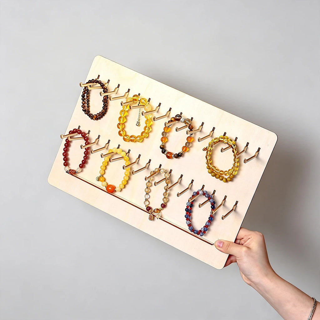 1pc multi hook wooden bracelet display board jewelry storage rack store retail/home dressing table bead bracelet storage rack Oasis Select