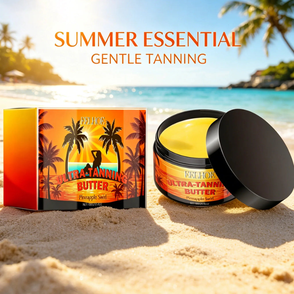 Ultra Tanning Butter Body Moisturizer Coconut Oil Hydrating Nourishing Soft Skin Natural Glow Non Greasy Fast Absorbing 100g Oasis Select