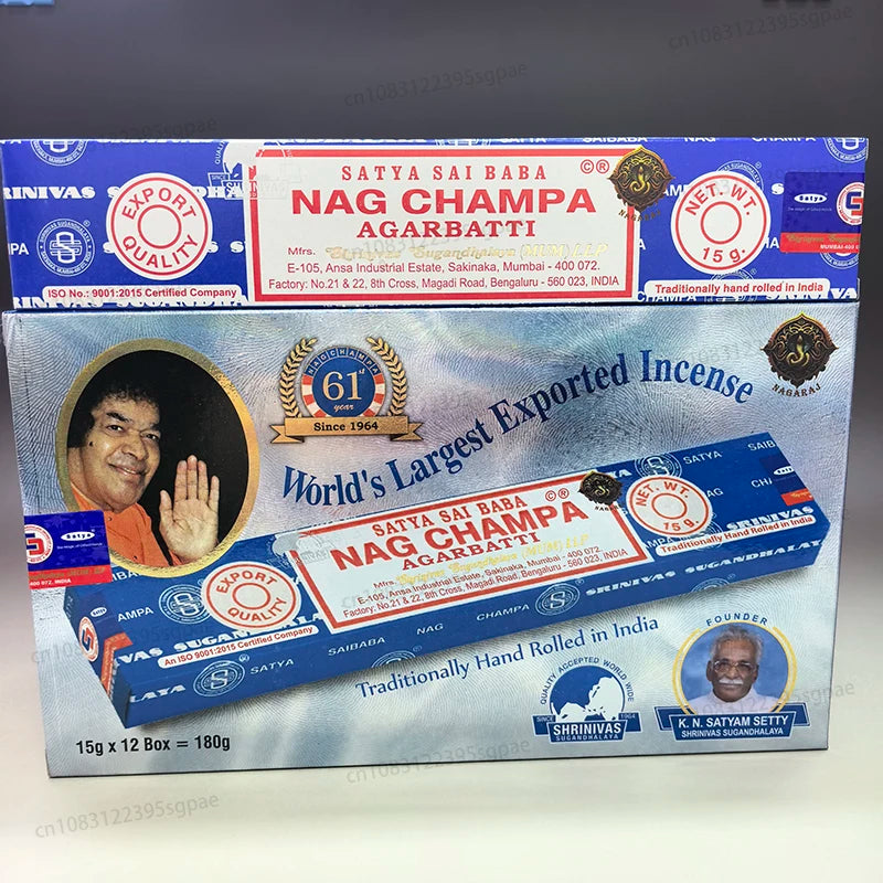12Boxes Satya Origin100% 15g Hand-Rolled Incense Sticks, SANDAL WOOD，MONEY MATRIX，NAGCHAMPA Multiple Flavors for Yoga Meditation Oasis Select