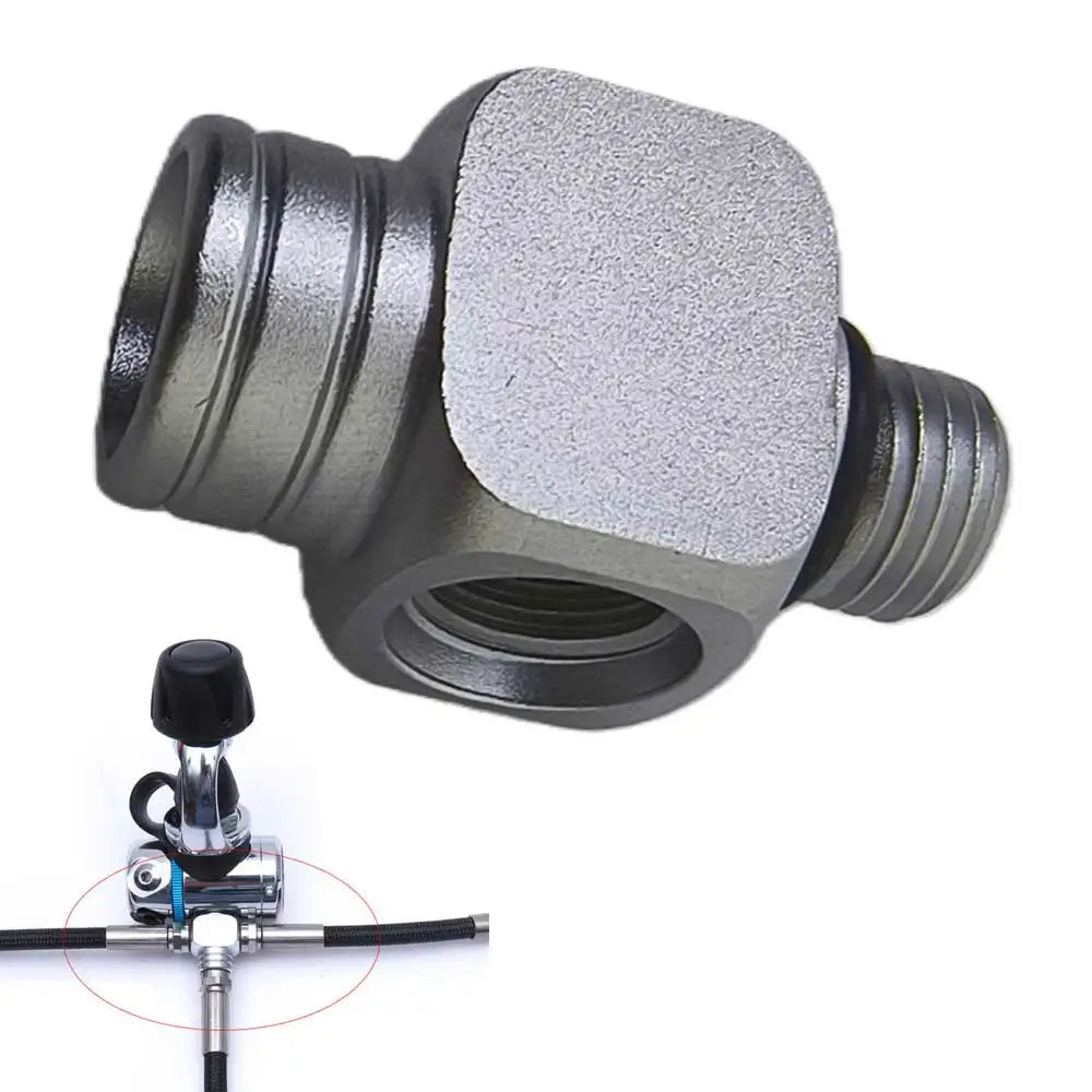 Scuba Diving 1st Stage Adapter 7/16" male HP Hose to 3- 7/16"F Computer Hose Diving High Pressure 3 Way Splitter Oasis Select silver