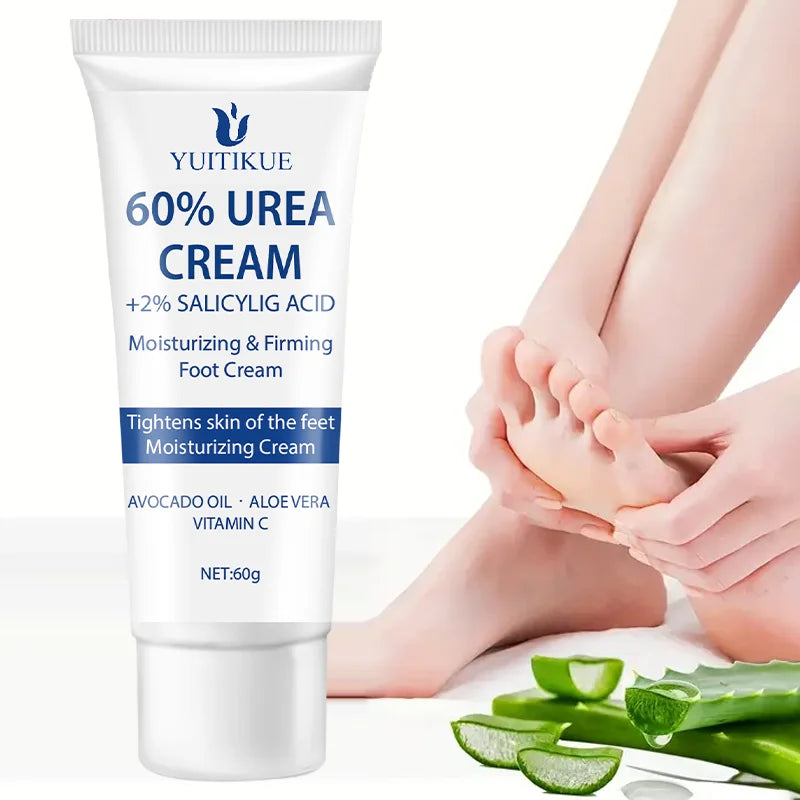 YUITIKUE 60% Urea Foot Repair Cream 60g - for Rough Dry Cracked Skin, Creamy Fast Absorption, with 2% Salicylic Acid & Vitamin C Oasis Select