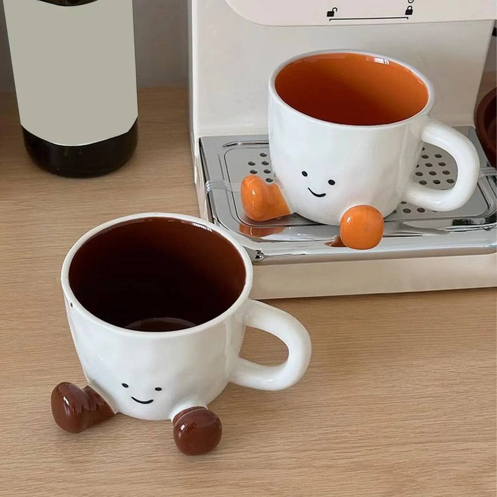 Ceramic Coffee Cup Water Cup with Feet Cute Decorative Coffee Beverage Mug for Photographers Men Women Kids Birthday Christmas Oasis Select