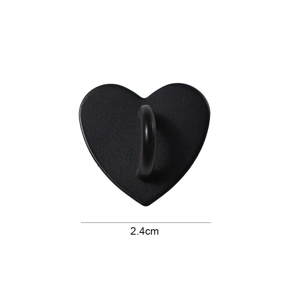 2Pcs Kawaii Adhesive Metal Heart Phone Charm Holder Mobile Phone Case Finger Ring Stand Hooks Buckle Charms Clasp Accessories Oasis Select