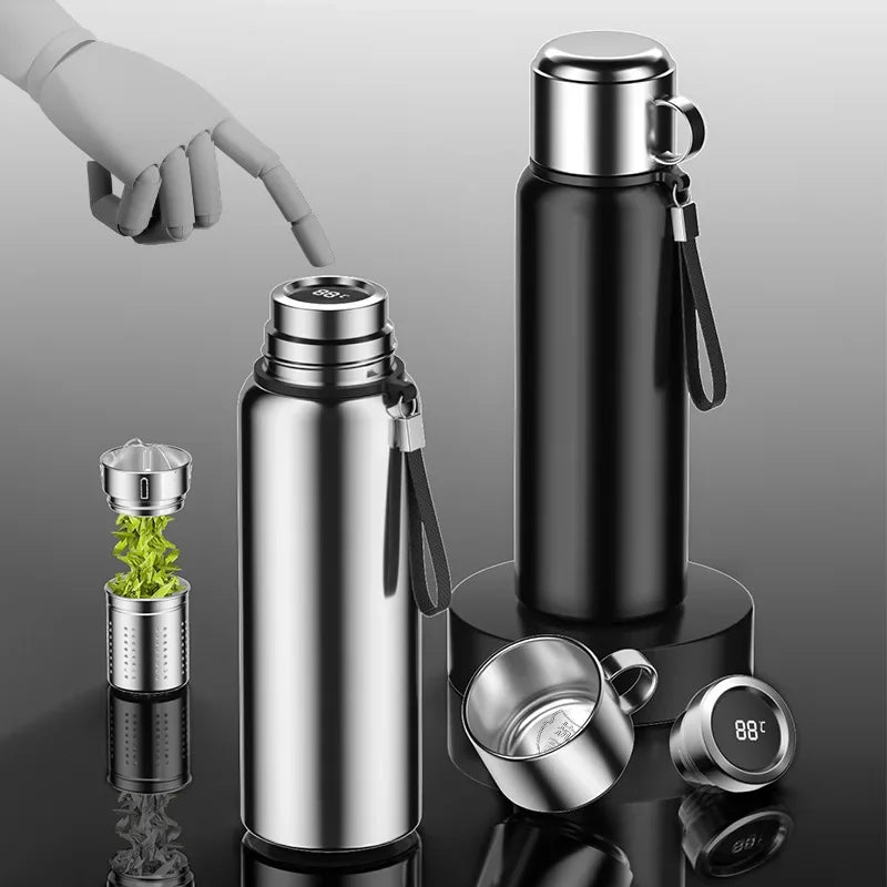 Stainless Steel Smart All-Steel Vacuum Cup Large Capacity Tea and Water Separation Portable Outdoor Sports Bottle Thermos Oasis Select
