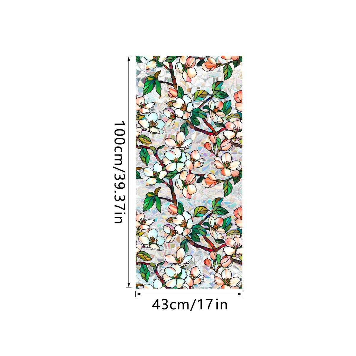 Double-sided Colored Electrostatic Glass Tape Bird Repellent and Anti-collision Tape PVC Colored Window Film Oasis Select XCBL044 43cmx100cm