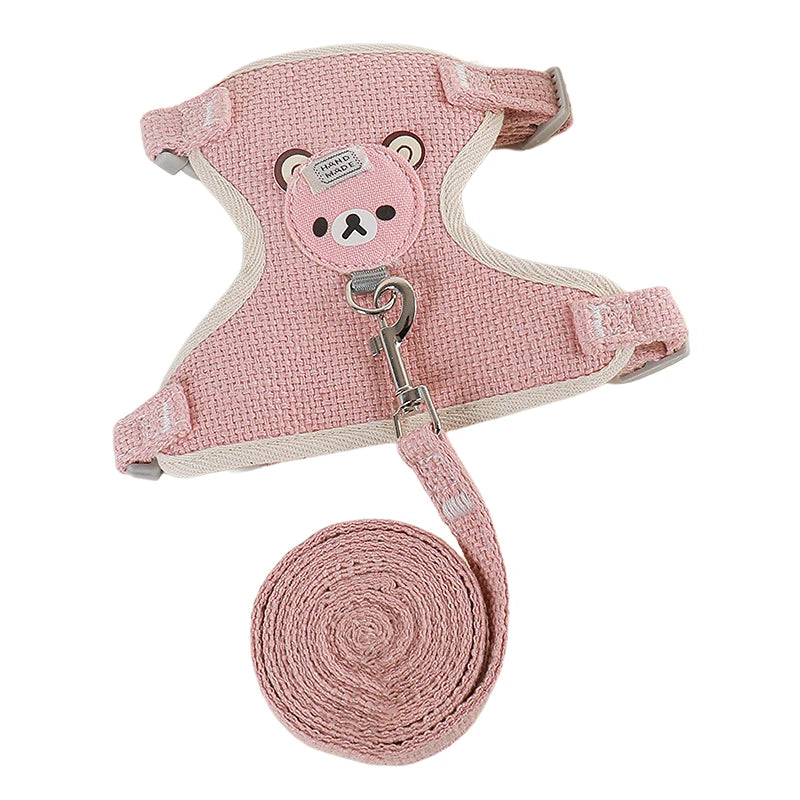 Cat Dog Harness with Lead Leash Adjustable Vest Mesh Breathable Adjustable Chest Harness Outdoor Walking Cat Pet Supplies Oasis Select Pink S