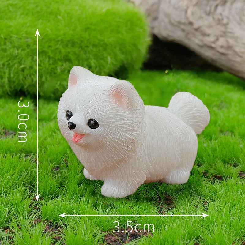 Resin Small Dog Figurine, Miniature Bonsai, Fairy Garden, Microlandscape, Crafted, Decorative Pet Statue, 1Pc Oasis Select A4 pomeranian