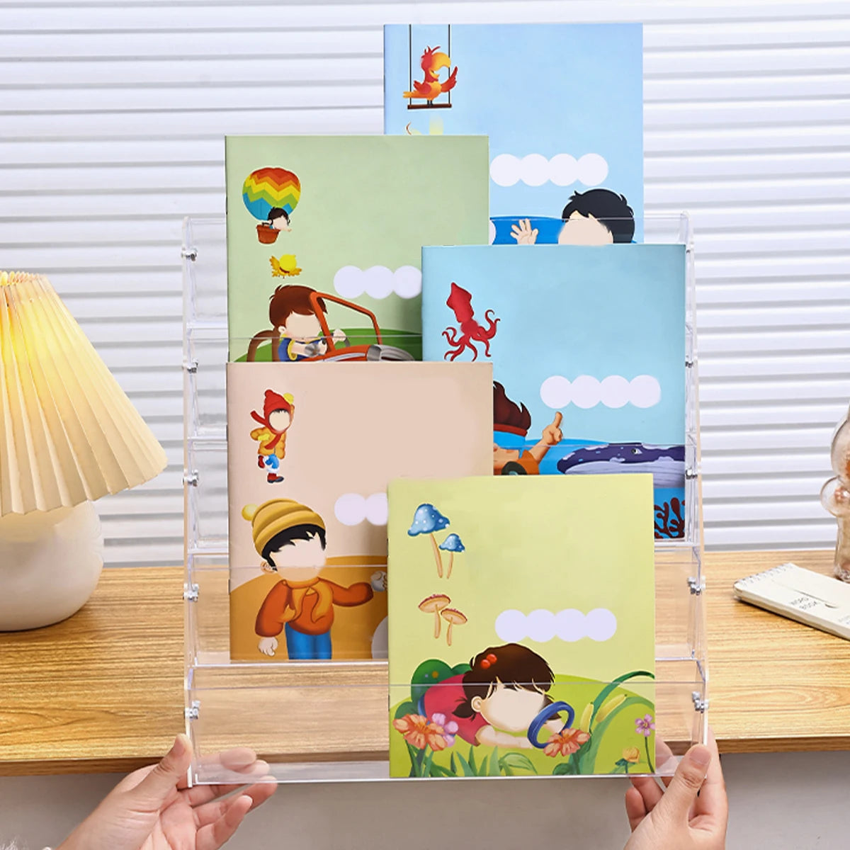 1pc Stepped Acrylic Multi-Layer Book Picture Book Display Storage Rack Multi-Purpose Detachable Practical Bookshelf Organizer Oasis Select