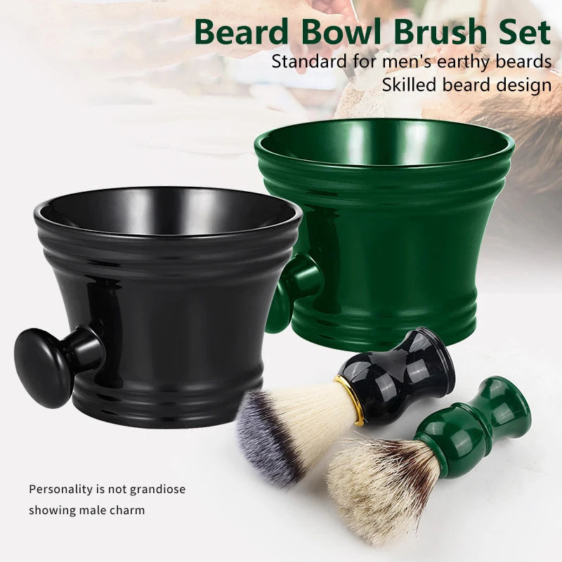 Plastic Shaving Brush Bowl Set Beard Care Soap Foam Mug Bowl With Handle Facial Bristle Hair Salon Barber Soap Foam Shave Men Oasis Select