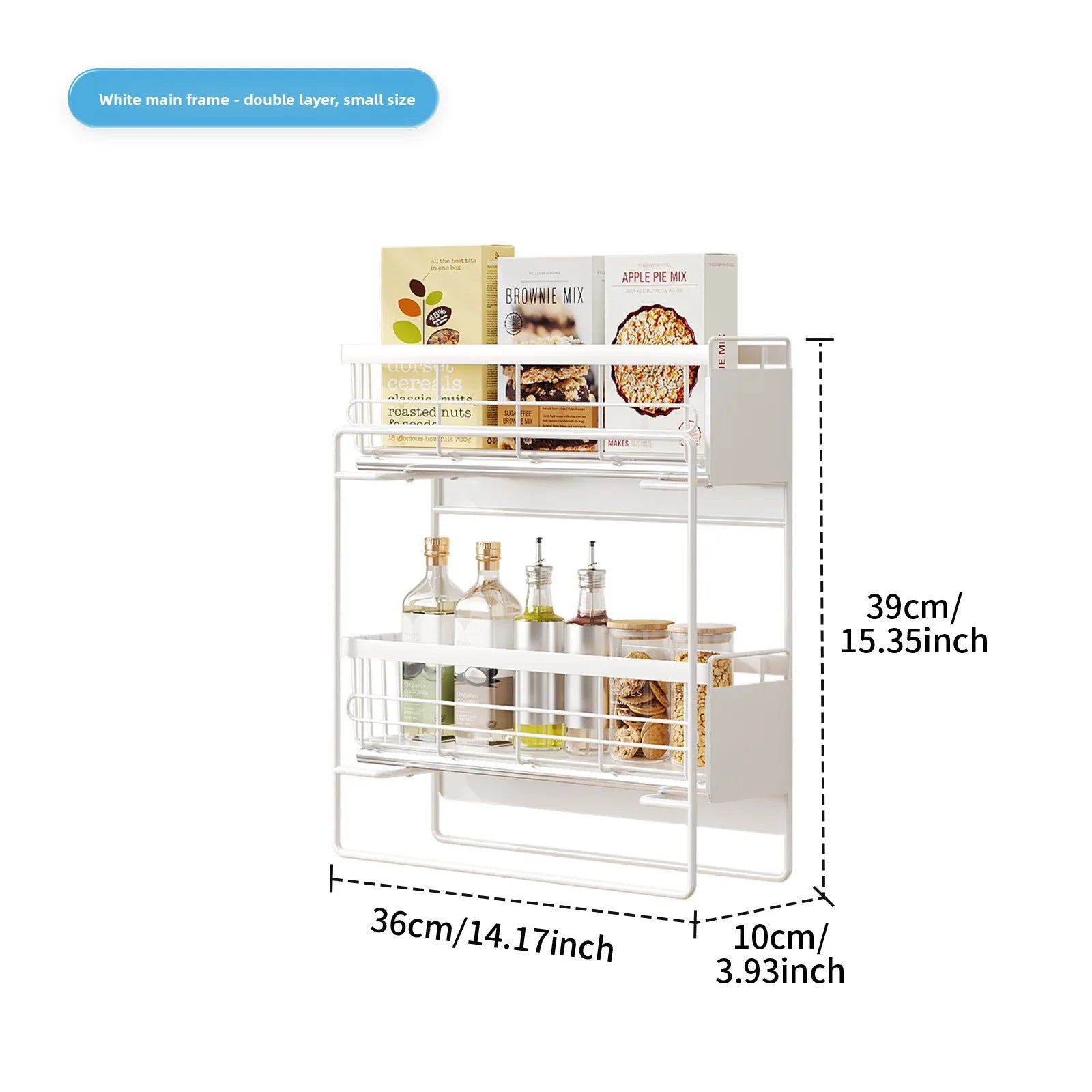 Magnetic suction pull refrigerator rack Multifunctional magnetic seasoning rack Kitchen roll paper rack Refrigerator side Oasis Select Double trumpet