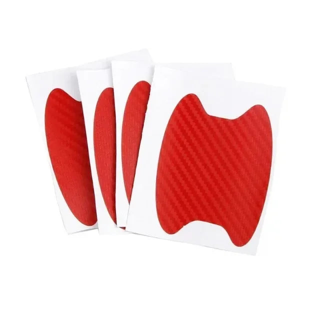 4 pcs/Set Car Door Sticker Carbon Fiber Scratches Resistant Cover Auto Handle Protection Film Exterior Styling Car Accessories Oasis Select Red 16pcs