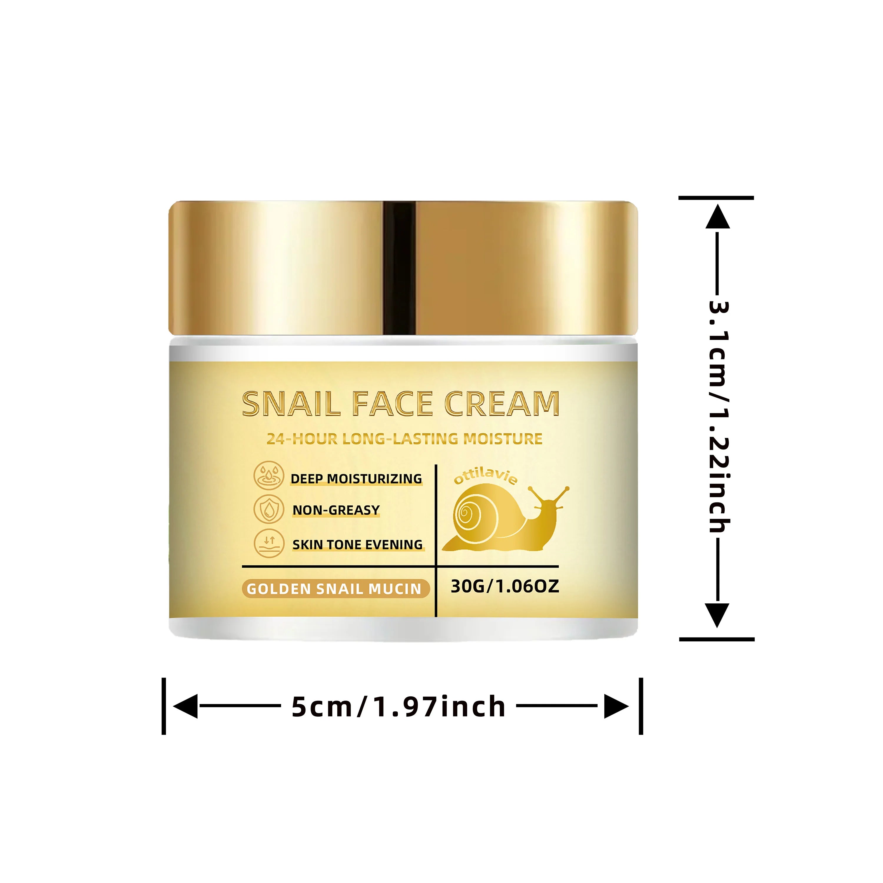 Ottilavie Snail Face Cream – Hydrating Moisturizer All Skin Snail Face Cream Oasis Select 30g