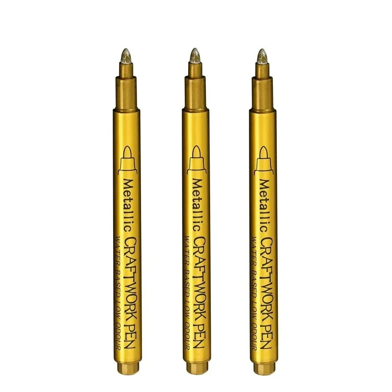 Metallic waterproof permanent marker pens for DIY epoxy resin mold gold silver color drawing supplies craft marker pen Oasis Select Hard nib Gold 3Pcs