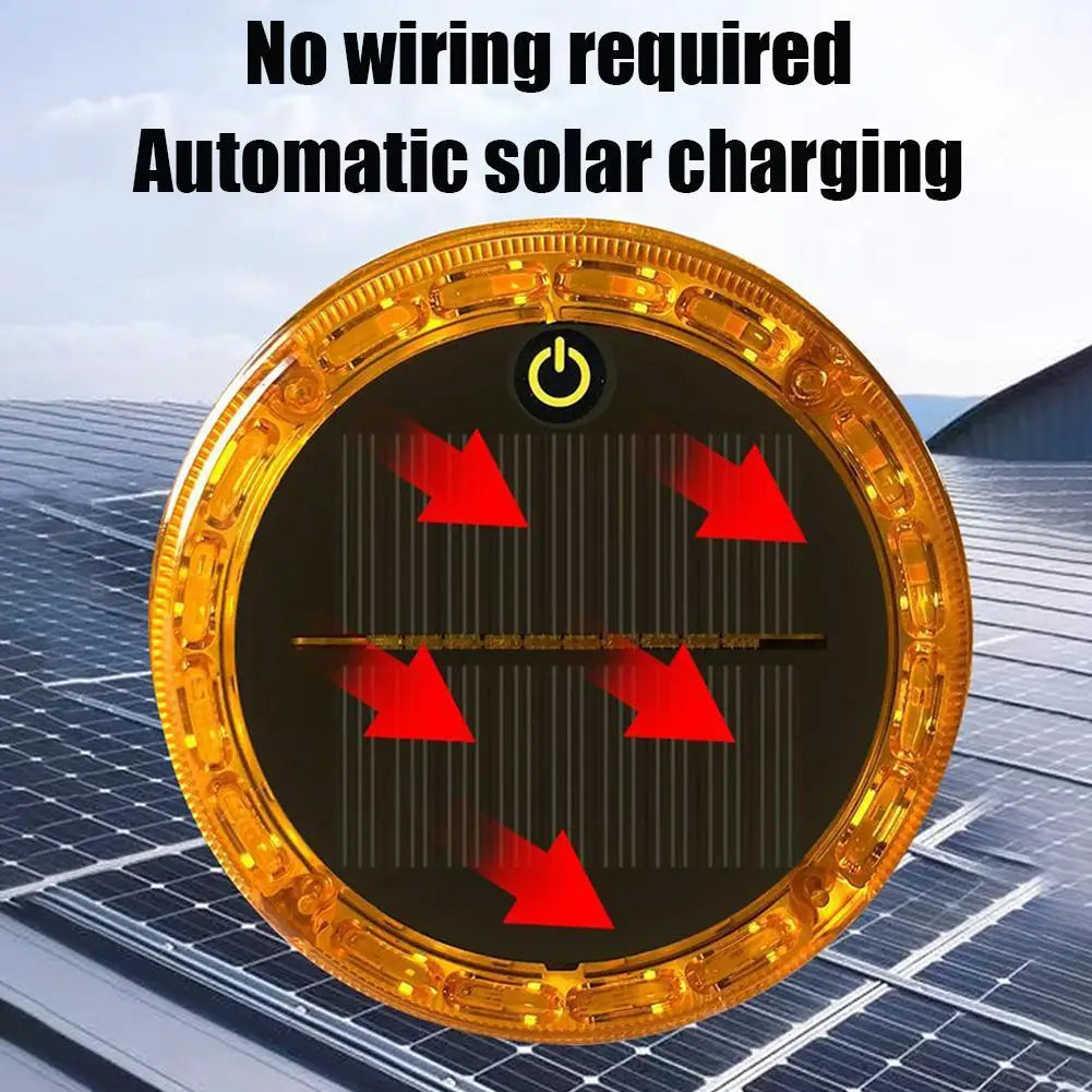 Solar Rear-End Collision Warning Strobe Light | Magnetic LED