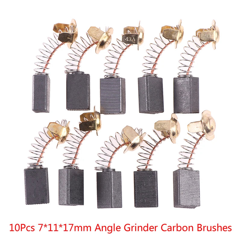 10Pcs Angle Grinder Carbon Brushes 7*11*17mm Power Tool Motors Spare Parts Oasis Select one size