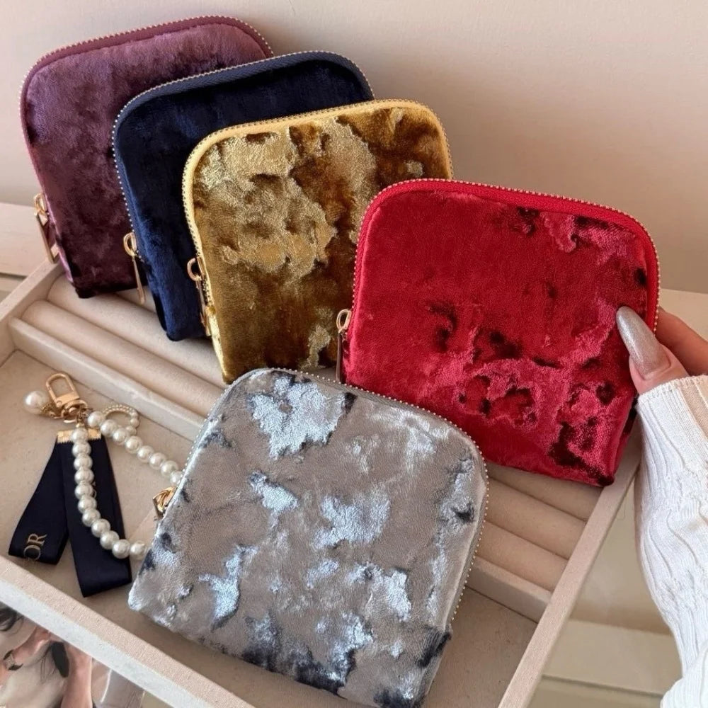 Velvet Jewelry Bag for Women Travel Jewelry Case Multiple Compartments Zipper Jewelry Organizer Bracelet Ring Watch Necklace Oasis Select