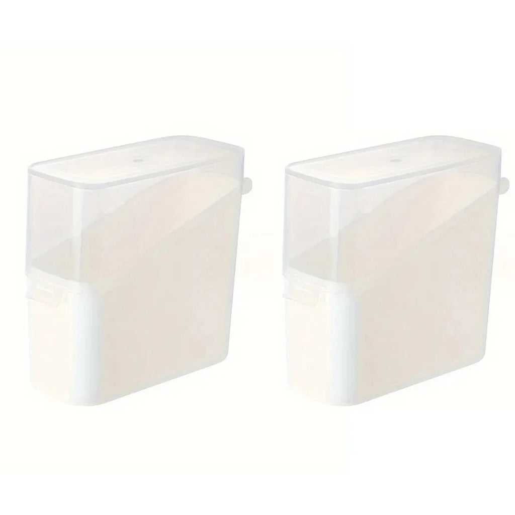 Japanese Style Tilted Transparent Lid Storage Box| Cheese Tea Coffee Storage Organizer| Small Item Classification Container Oasis Select 2pcs white