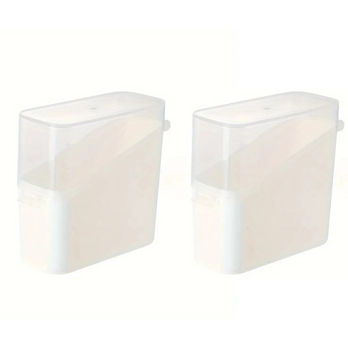 Japanese Style Tilted Transparent Lid Storage Box| Cheese Tea Coffee Storage Organizer| Small Item Classification Container Oasis Select 2pcs white