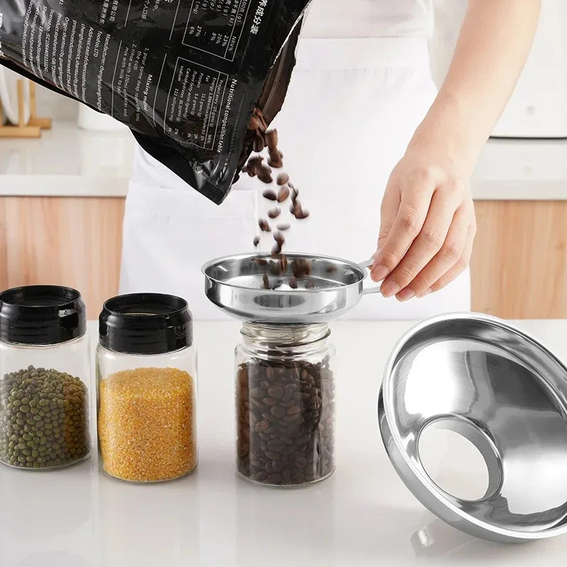 Stainless Steel Wide Mouth Funnel Canning Funnel Cup Jam Salad Dressing Hopper Filter For Jar Canned Filteroil Wine Water Spices Oasis Select