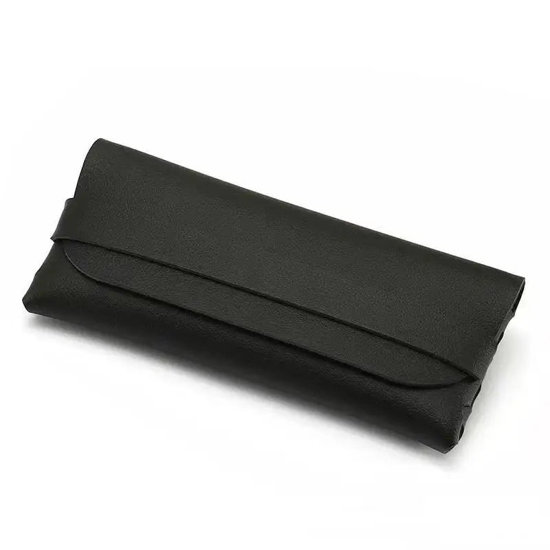 Black Soft PU Leather Glasses Case, Fashion Eyeglasses Protective Pouch, Travel Accessories for Men and Women Oasis Select