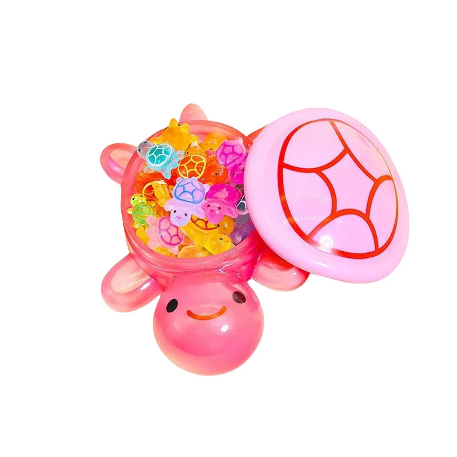 1PC Night Glow Large Turtle+60pcs Mini Luminous Turtles Figurines Resin Craft Glowing Turtle Storage Ornament Landscape Desktop Oasis Select Pink One Size