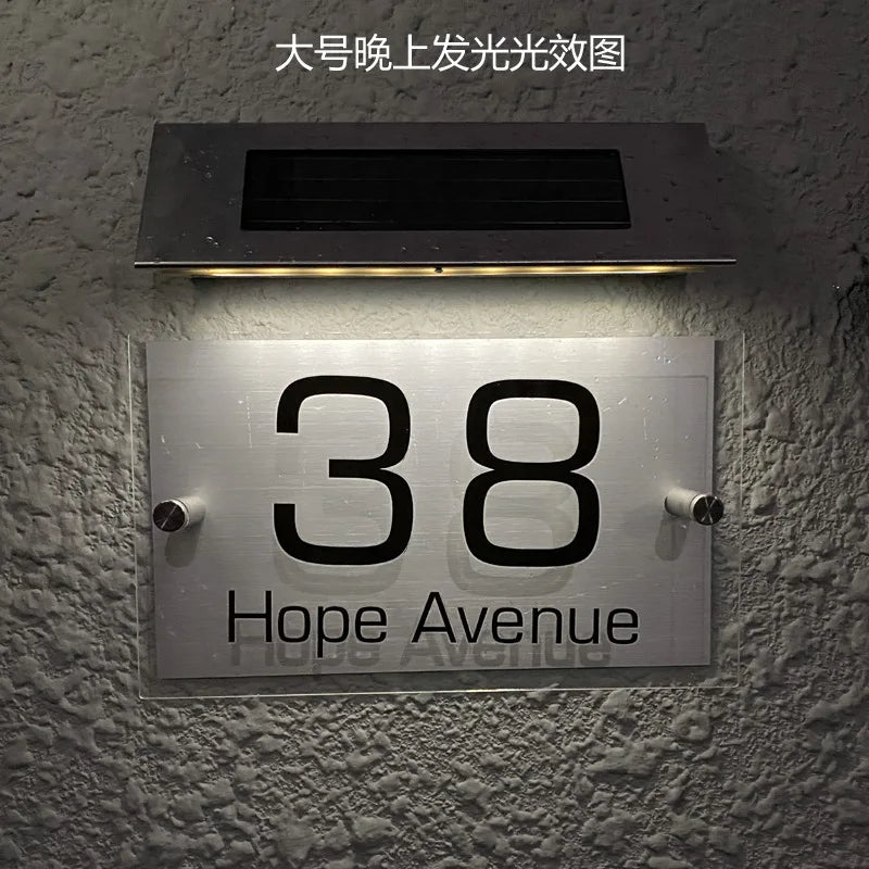 Solar-powered House Number Lights, Digital Address Indication Number Plates Light Control House Number Warning Indication Plates Oasis Select