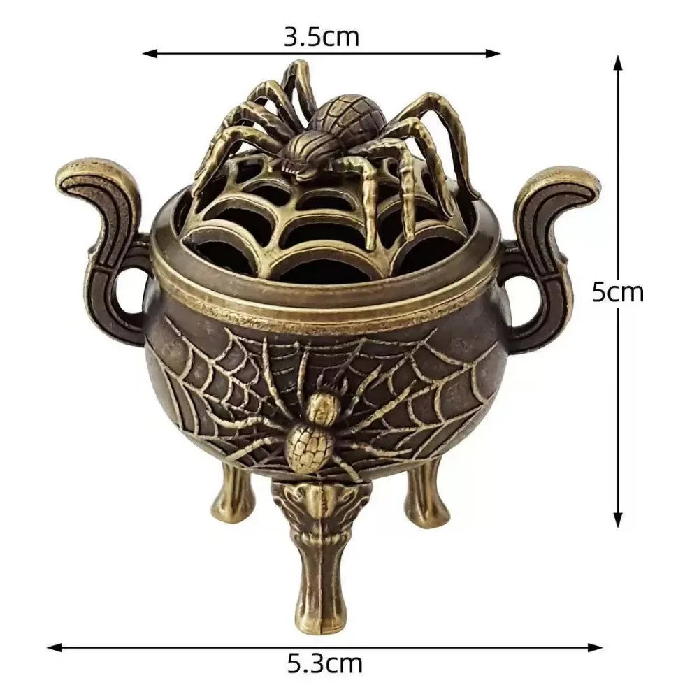 Vintage Alloy Sandalwood Incense Burner Elephant Lucky Hollow Out Lotus Incense Censer Year of the Horse Mini Three Legged Stove Oasis Select 2