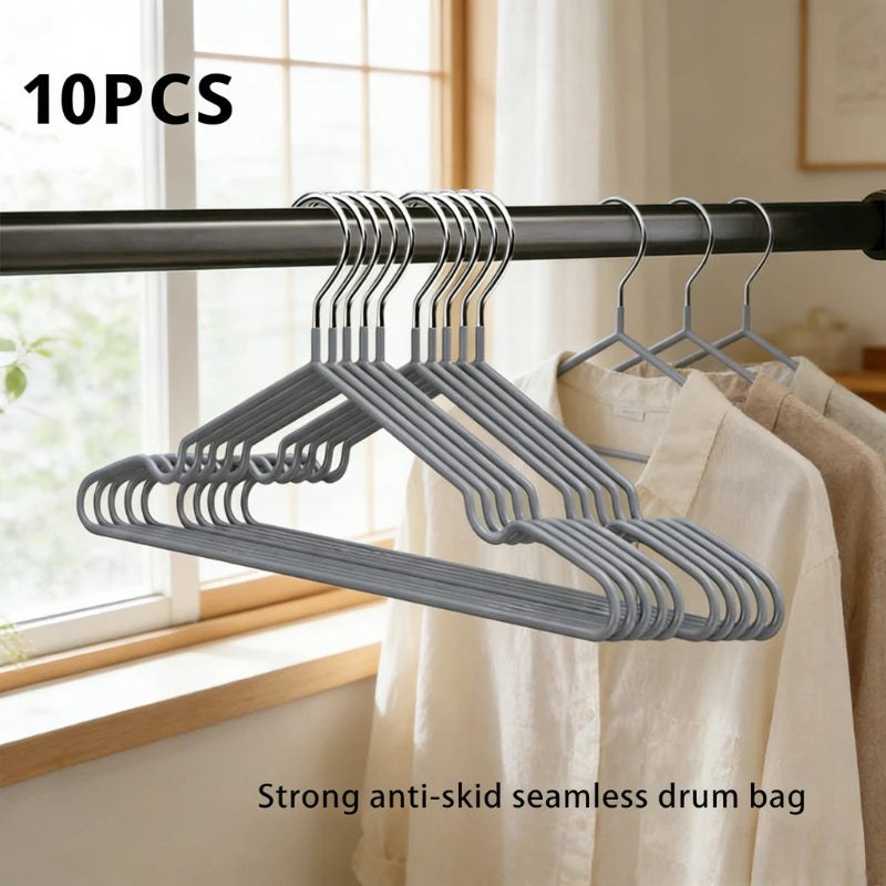 10pcs Nano Coated Non Slip Clothes Hangers Set,Anti Slip Dry Wet Dual Use Hanger,Clothe Organizer for Wardrobe Bathroom Laundry Oasis Select GRAY