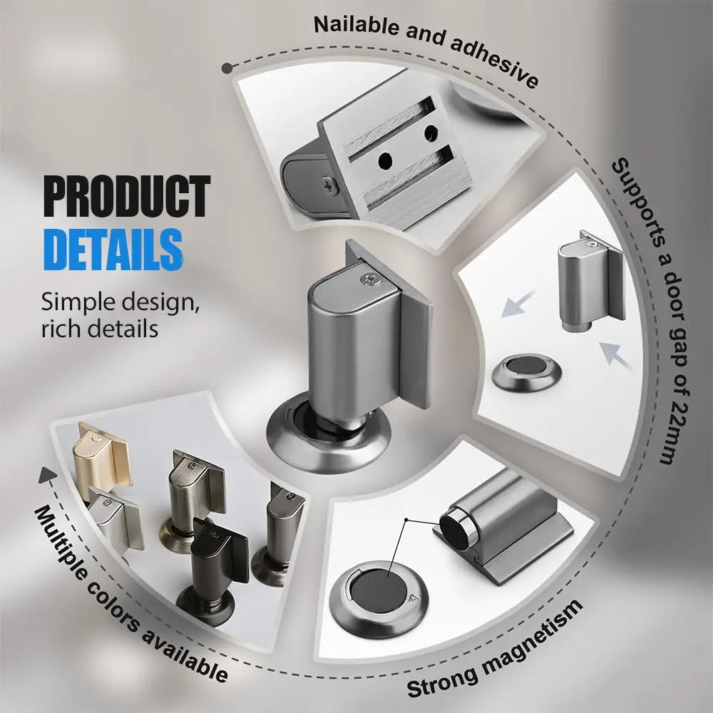 2026 New Magnetic Door Stopper - Heavy Duty No Drill Invisible Door Wedge for Bottom of Door, Keep Doors Open Oasis Select