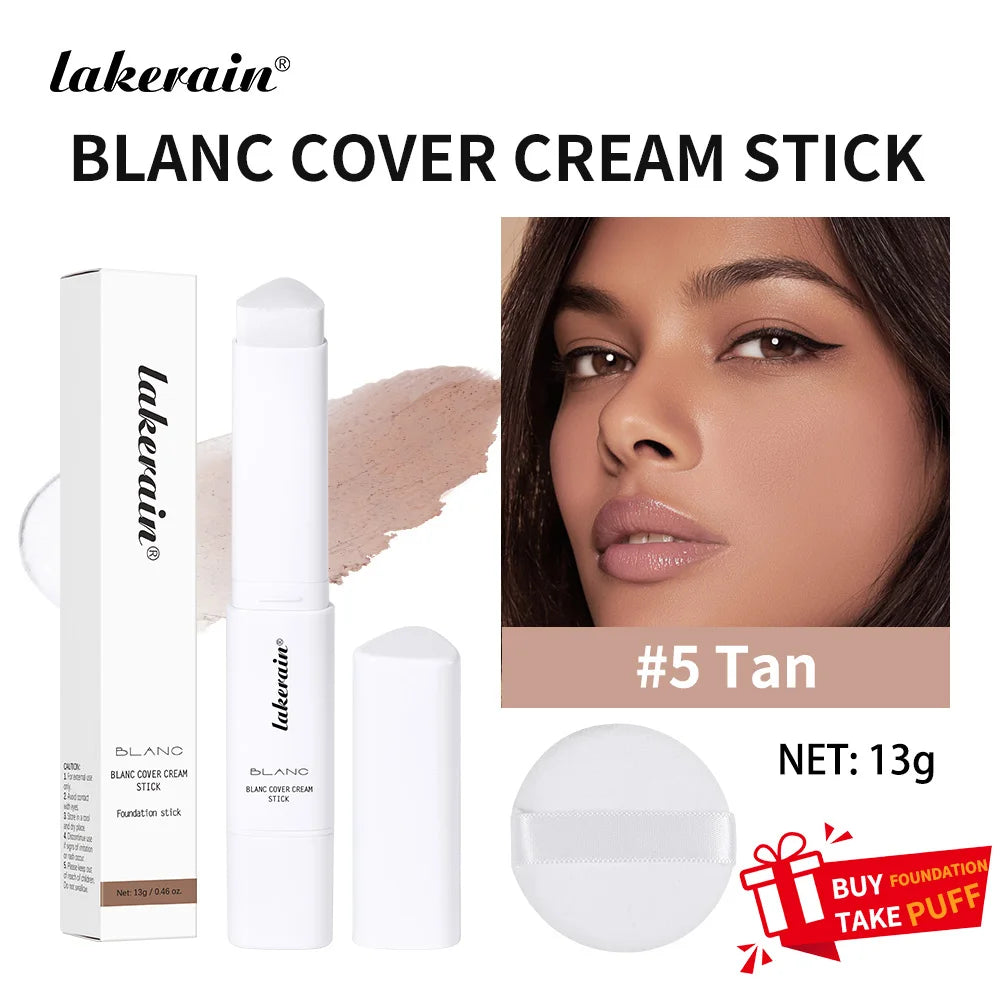 2-in-1 Color-Changing Foundation Stick Liquid Lightweight Moisturizing Brightening Foundation Color Changing For All Skin Types Oasis Select Color5with free puff