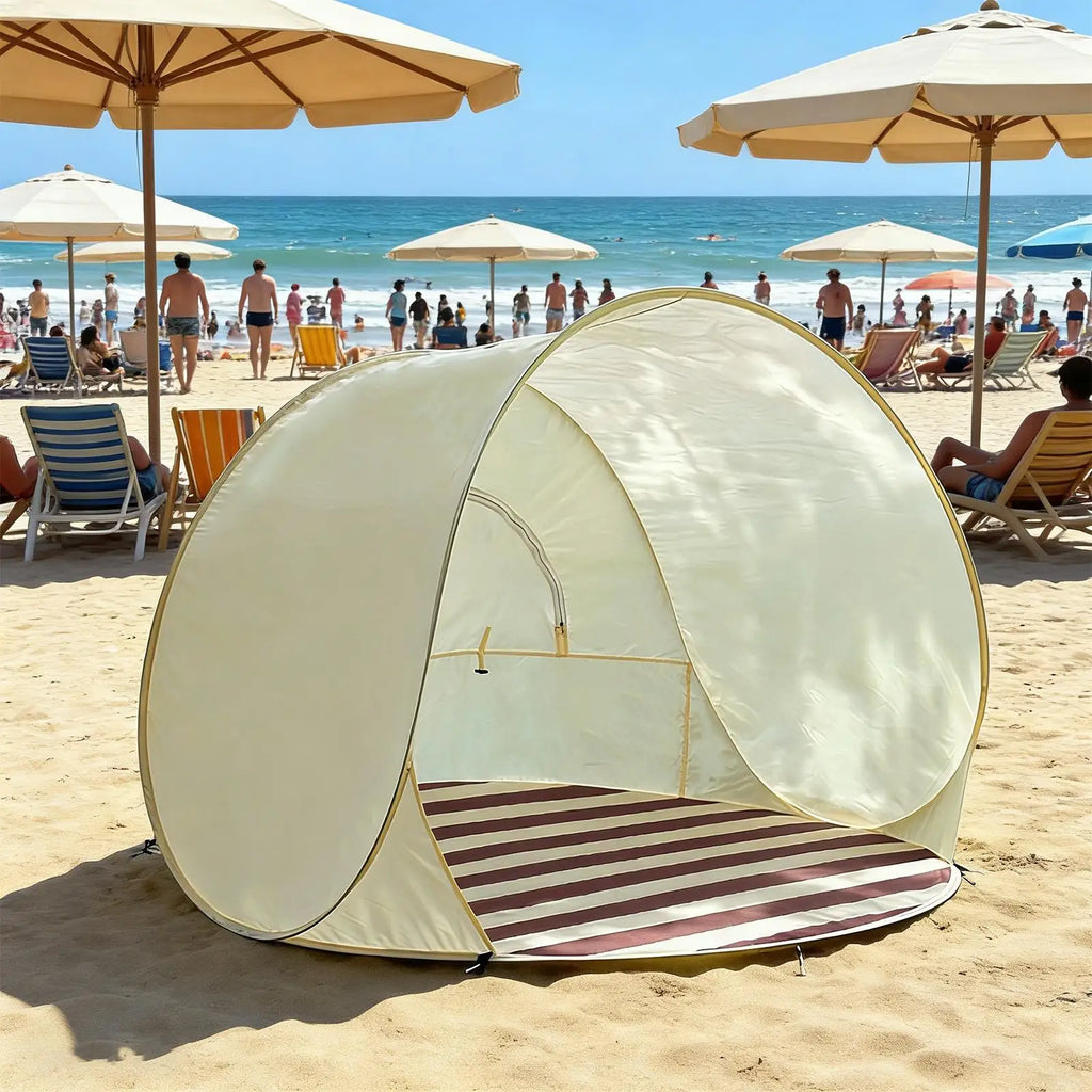 Outdoor Portable Camping One Click Open 3-4 People Tent Large Space Sunshade Beach Sun Shelter Tent Garden Beach Tent Reusable Oasis Select