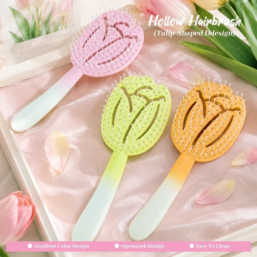 Gradient Tulip Hollow Air Cushion Comb – Dry & Wet Hair