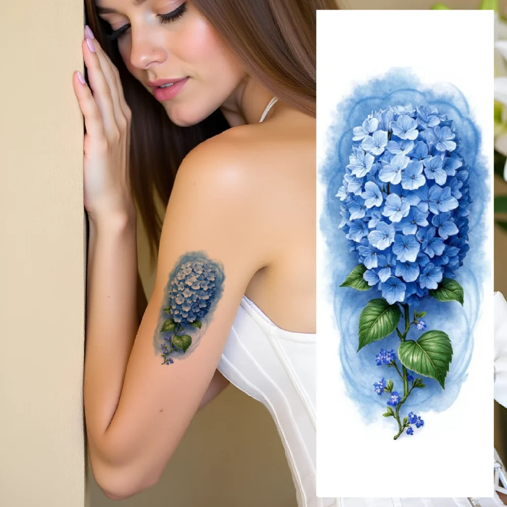 9-Pack Floral Temporary Tattoos – Waterproof Flower Designs