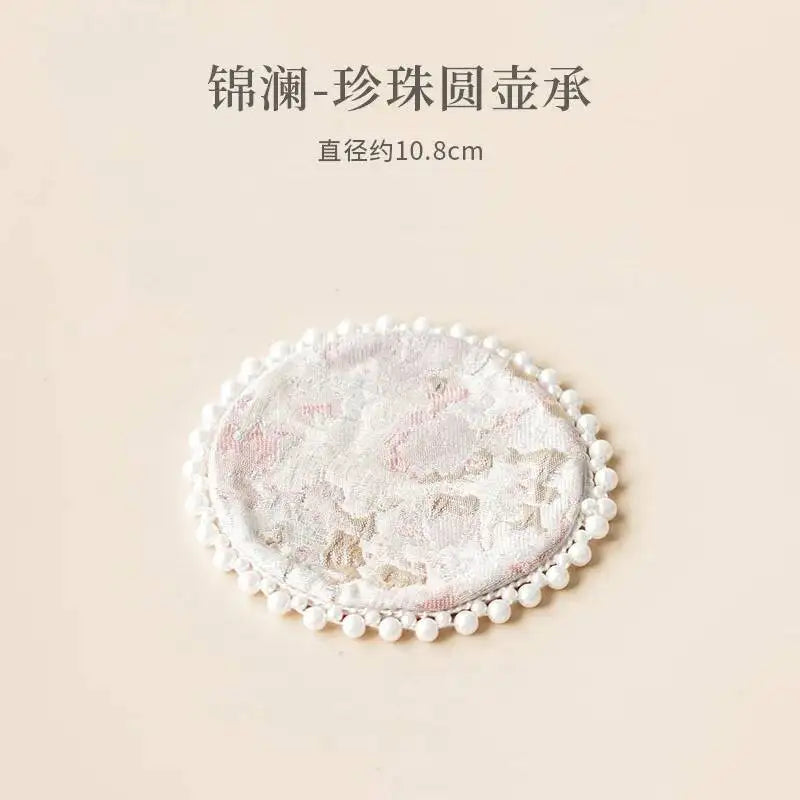 Pearl Tea Mat Chinese Style Double-sided Heat-resistant Insulation Pad Table Teapot Mat Tea Table Tea Ceremony Oasis Select Round Teapot Stand