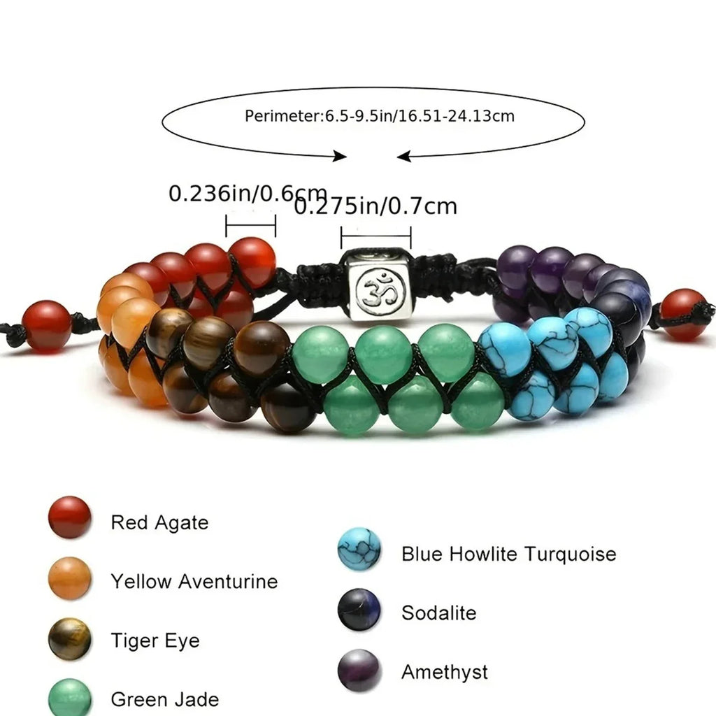 Chakra Treatment Crystal Bracelet Yoga Stone Adjustable Beads Bracelet Meditation Relaxation Anxiety Women's Bracele Oasis Select
