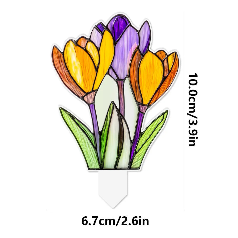 Suncatcher Stained Agave Simulation Plant Sun Catcher Home Handmade Crafts for Garden Yard Outdoor Indoor Table Desk Decorations Oasis Select TYU648