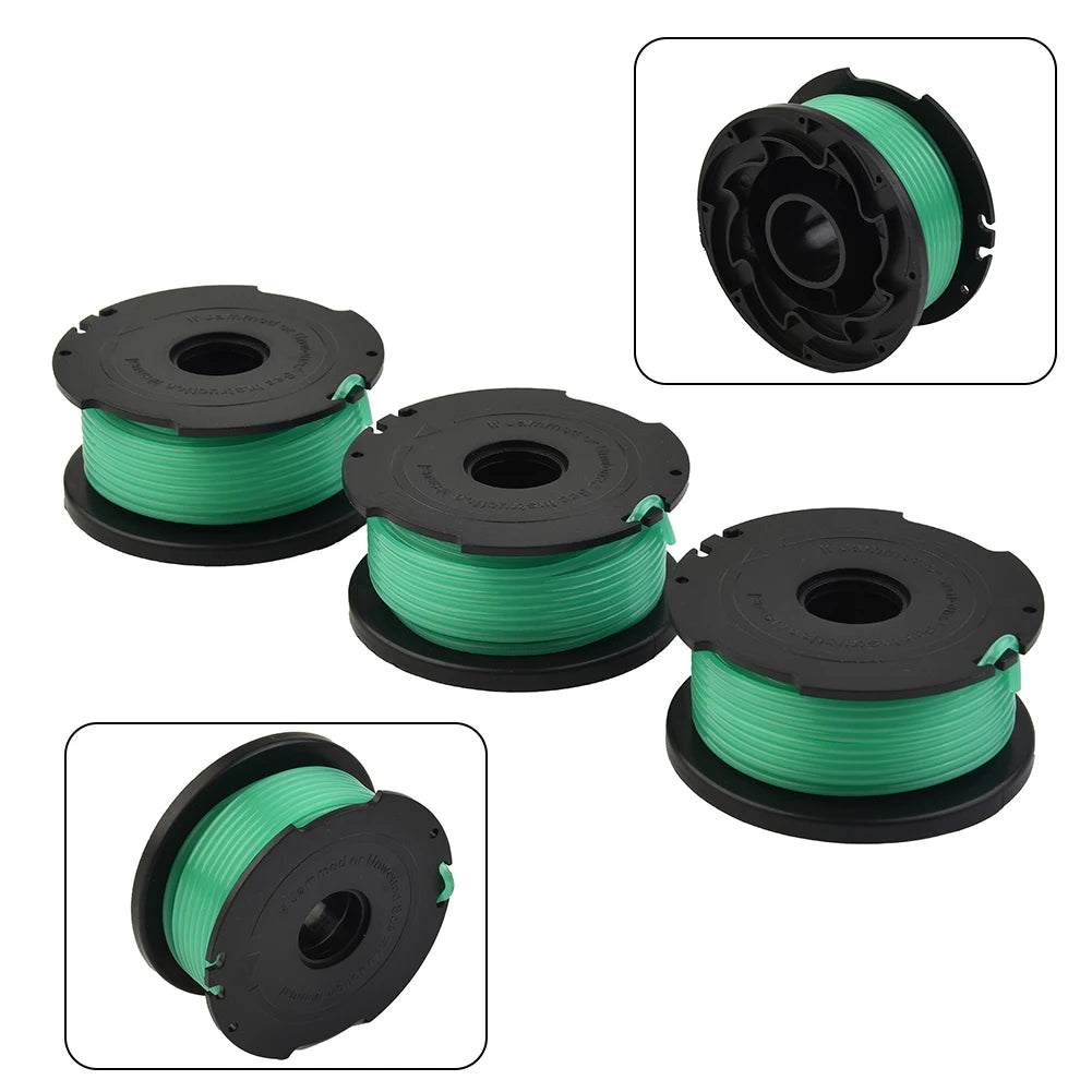 3PCS Trimmer Spool Lines For Black & Decker GL7033 GL8033 GL9035 Strimmer A6482 Spool & Line Kit Oasis Select