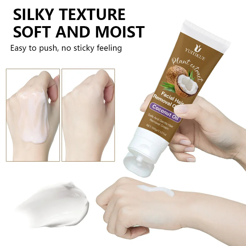 YUITIKUE Lip Hair Removal Cream 100g – Coconut Oil & Aloe