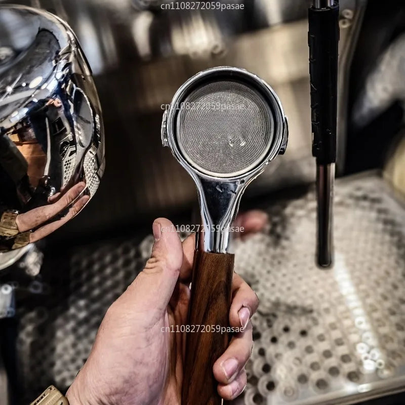 Black Walnut Bottomless Portafilter Handle for E61 – 400g