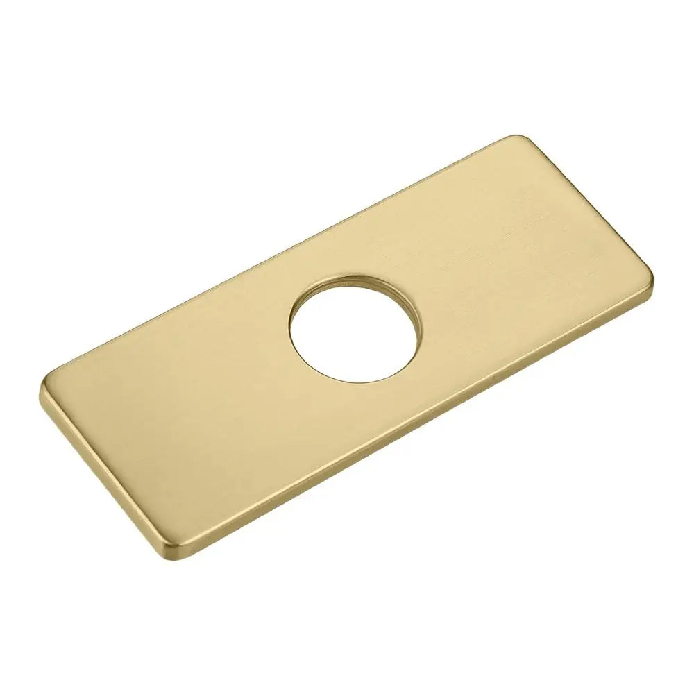 1PC Faucet Plate Hole Tap Cover Deck Plate Stainless Steel Bathroom Kitchen Sink For Most Single Hole Faucet Decorative Panel Oasis Select 6inch-Brushed gold