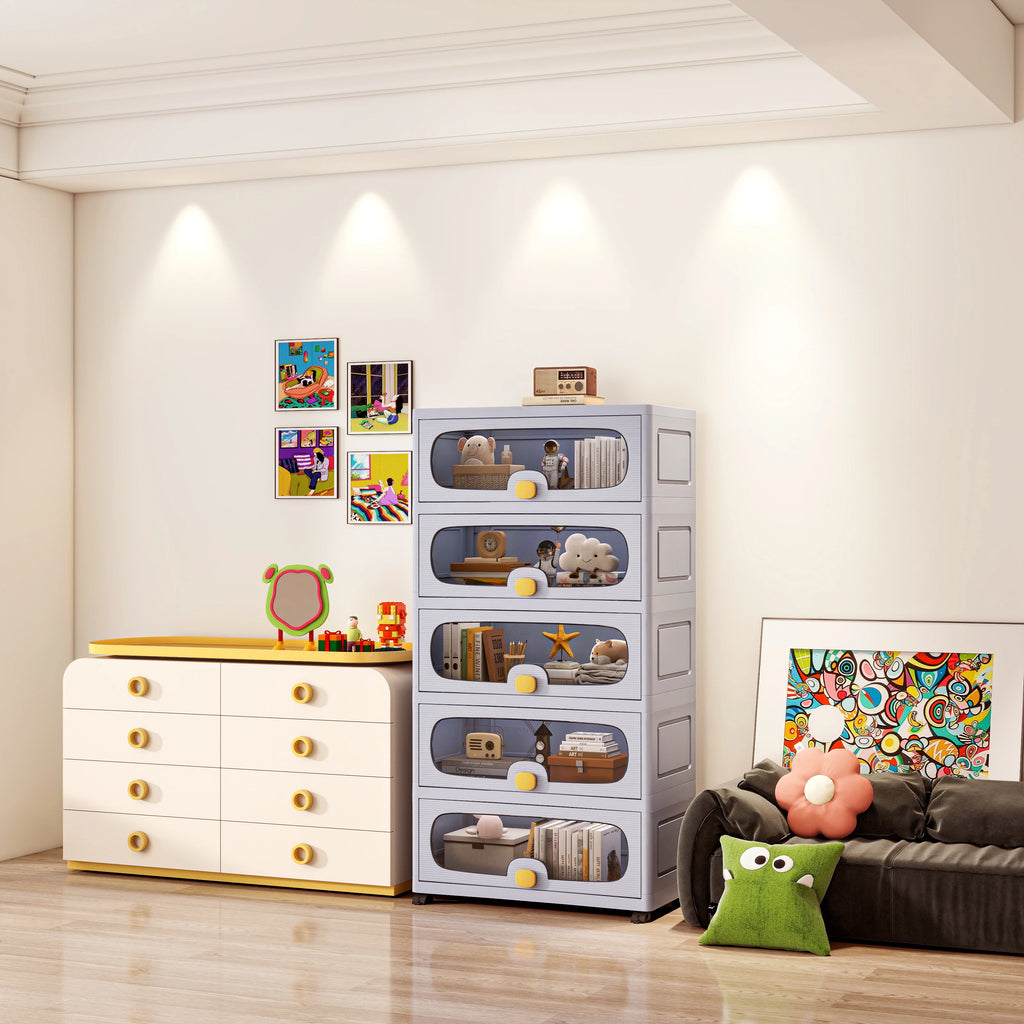 6 Layers Large-Capacity Flip-Top Cabinet with wheel can Movable Easy Assemblyfor Kitchen/Bathroom/Living Room/Bedroom Oasis Select