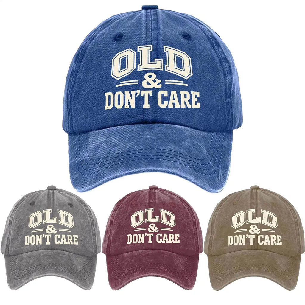Vintage Baseball Caps Retro OLD Dont Care printing Hat Unisex Style Distressed Washed Headwear Outdoor All Seasons Travel Hats Oasis Select