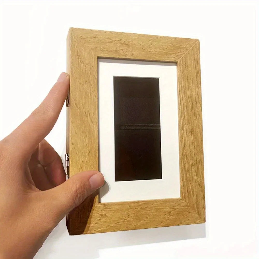 Retro Solid Wood Photo Display Frame 10x15 Cm Hollow Three Dimensional Dual Use Ornament Wall Mount and Tabletop Standing Decor Oasis Select wood